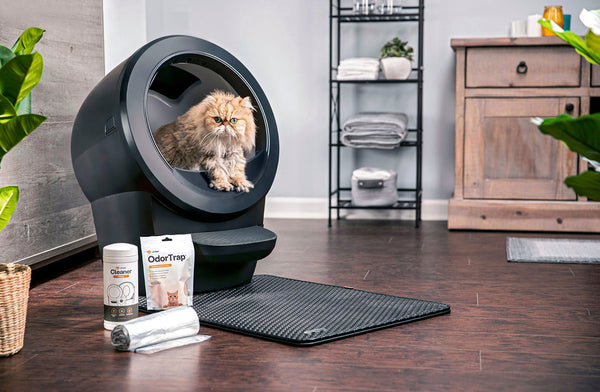 Whisker - Litter-Robot 4 Core Accessories Bundle WiFi-Enabled Covered Automatic Self-Cleaning Cat Litter Box - Black